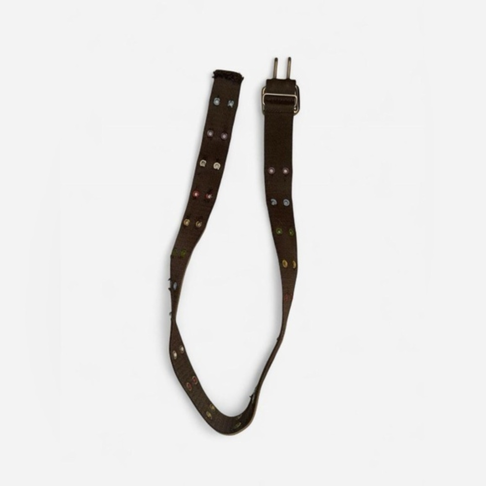 Vintage Y2K Brown belt with multi-coloured beads